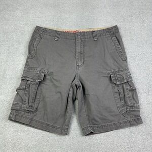 Union Bay Cargo Shorts Mens Fits 37 Gray Faded Grunge Skater Y2K 10" Inseam READ